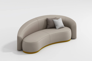 Grey Modular Leather Lounge Couch Suite