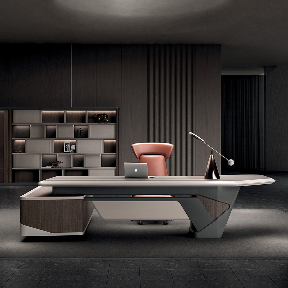 Office Executive L Shaped Desk And Bookcase