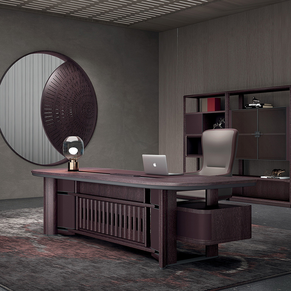 Luxury Modern Executive Leather Office Desk