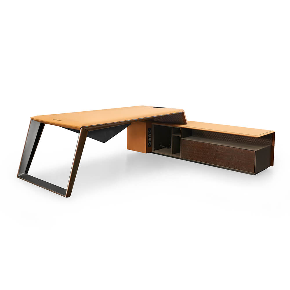 Luxury Modern Leather Top Executive Office Desk