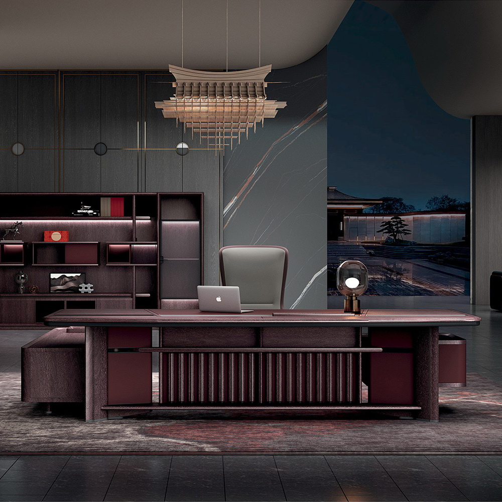 Modern Executive L-shaped Office Desk with Drawers