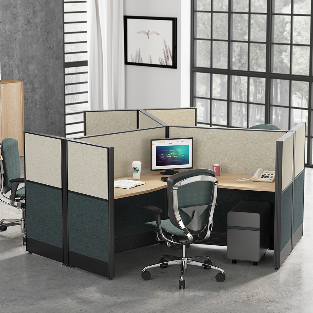 Office Desk Furniture Three Person Cubicle Workstation
