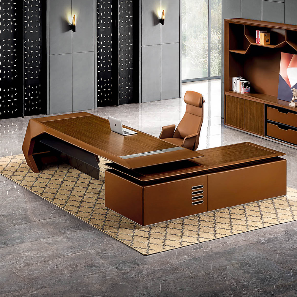 Executive Desk with Leather Inlay